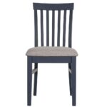 Navy blue high back upholstered kitchen and dining chair