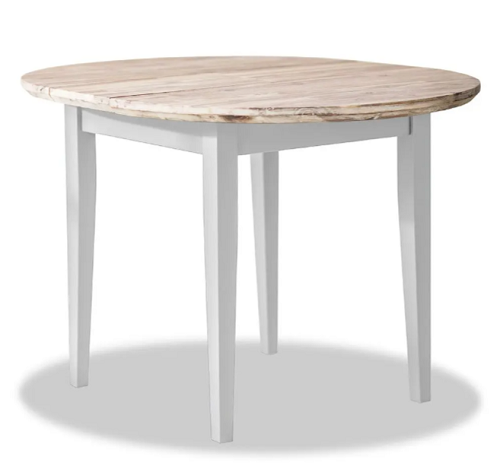 Round farmhouse table in white