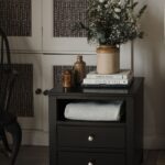 Black Brooklyn Bedside Table with 2 Drawers