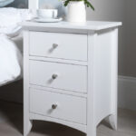 Edward Hopper White 3 drawer Bedside table