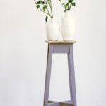 Florence grey wooden plant stand