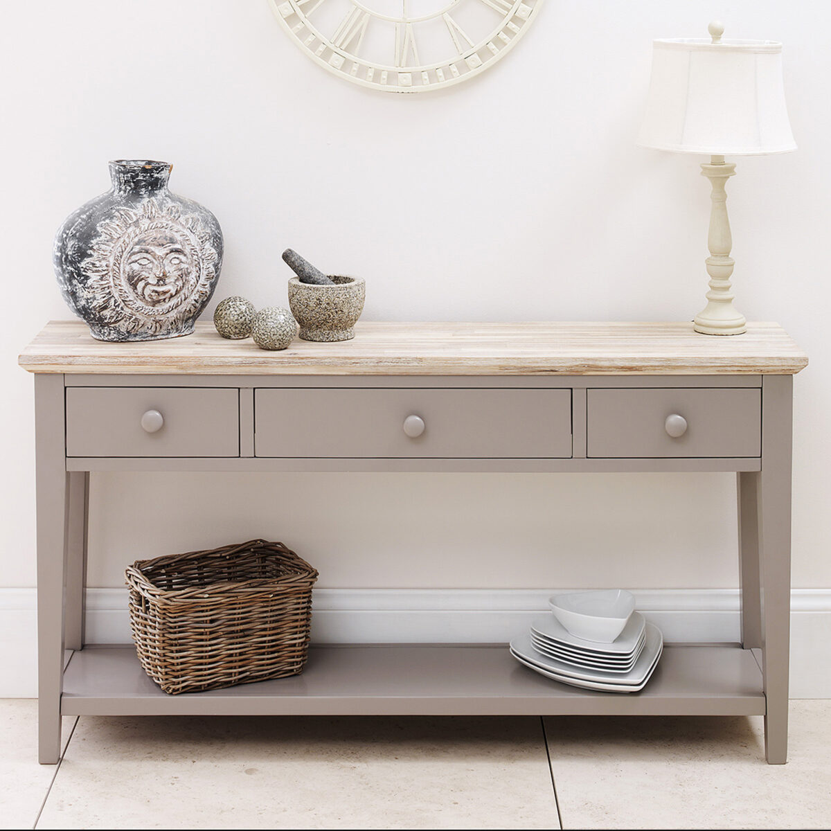 florence grey console table