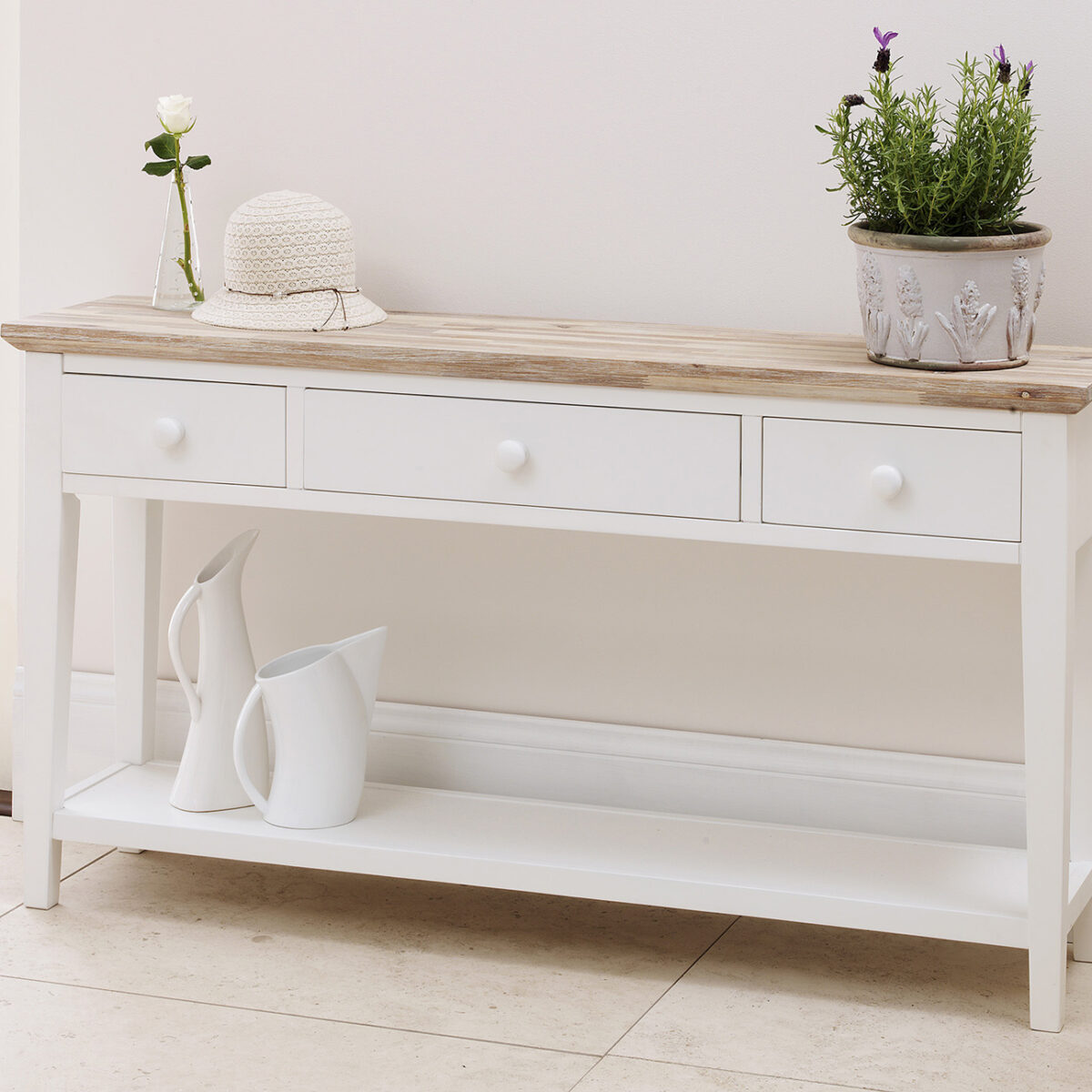 florence white console table