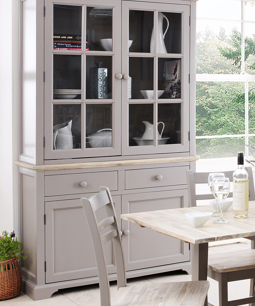 florence grey display cabinet