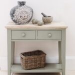 florence sage green console table with 2 drawers