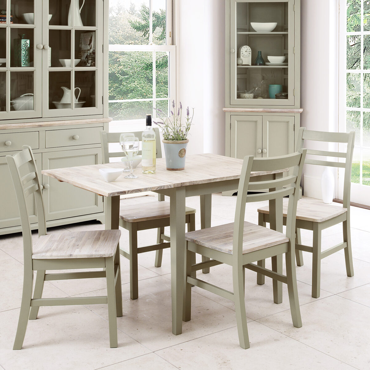 Florence Square Extending Table Sage Green