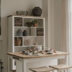 Florence Breakfast Bar with Shelves - White