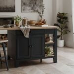 Florence Kitchen Island (Large) - Navy Blue