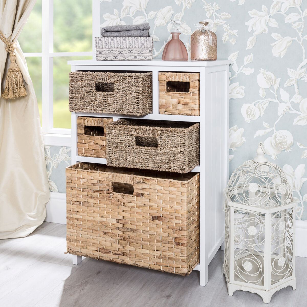 Tetbury storage unit with 5 baskets