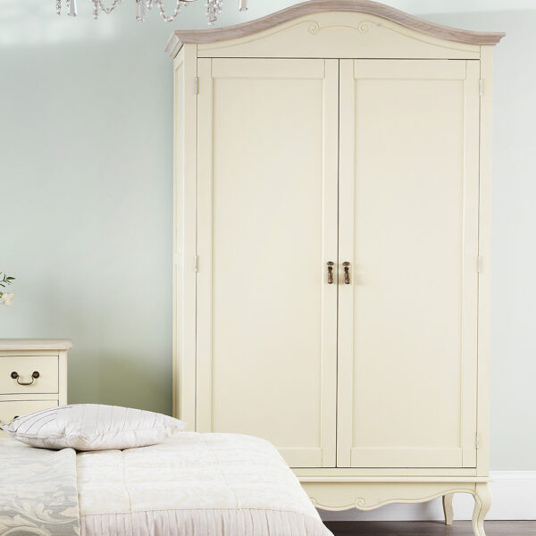 Juliette shabby chic champagne double wardrobe