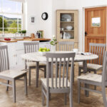 florence dove grey oval extending table