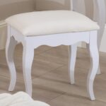 romance true white upholstered stool