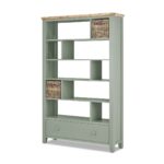 Florence sage green shelving unit with storage