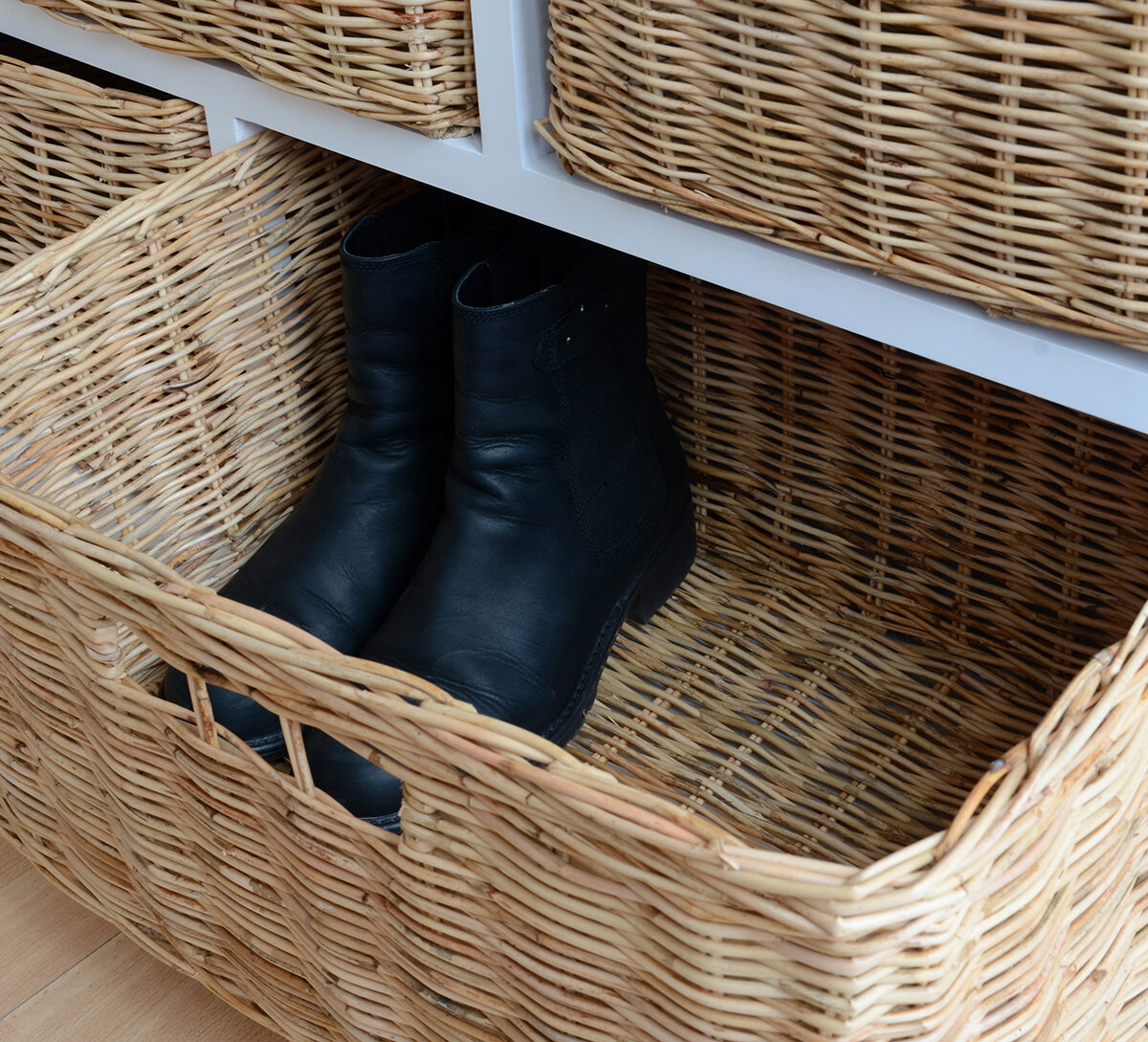 Tetbury wide chest storage basket detail