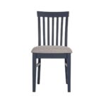 Navy blue high back upholstered kitchen and dining chair